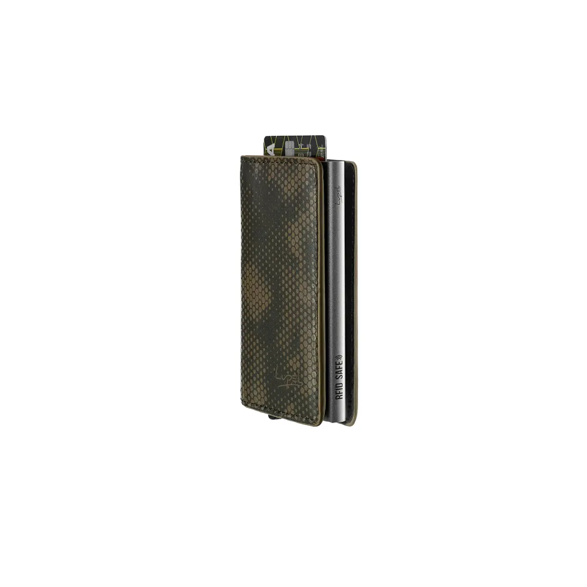 Leather and Aluminum Card Holder with Anti-RFID Protection