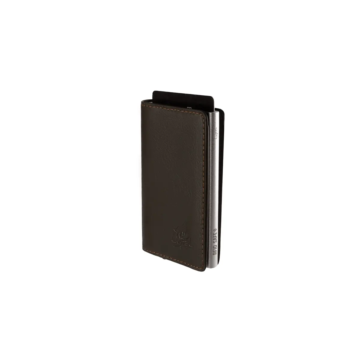 Porte-cartes en Cuir et Aluminium avec Protection Anti-RFID