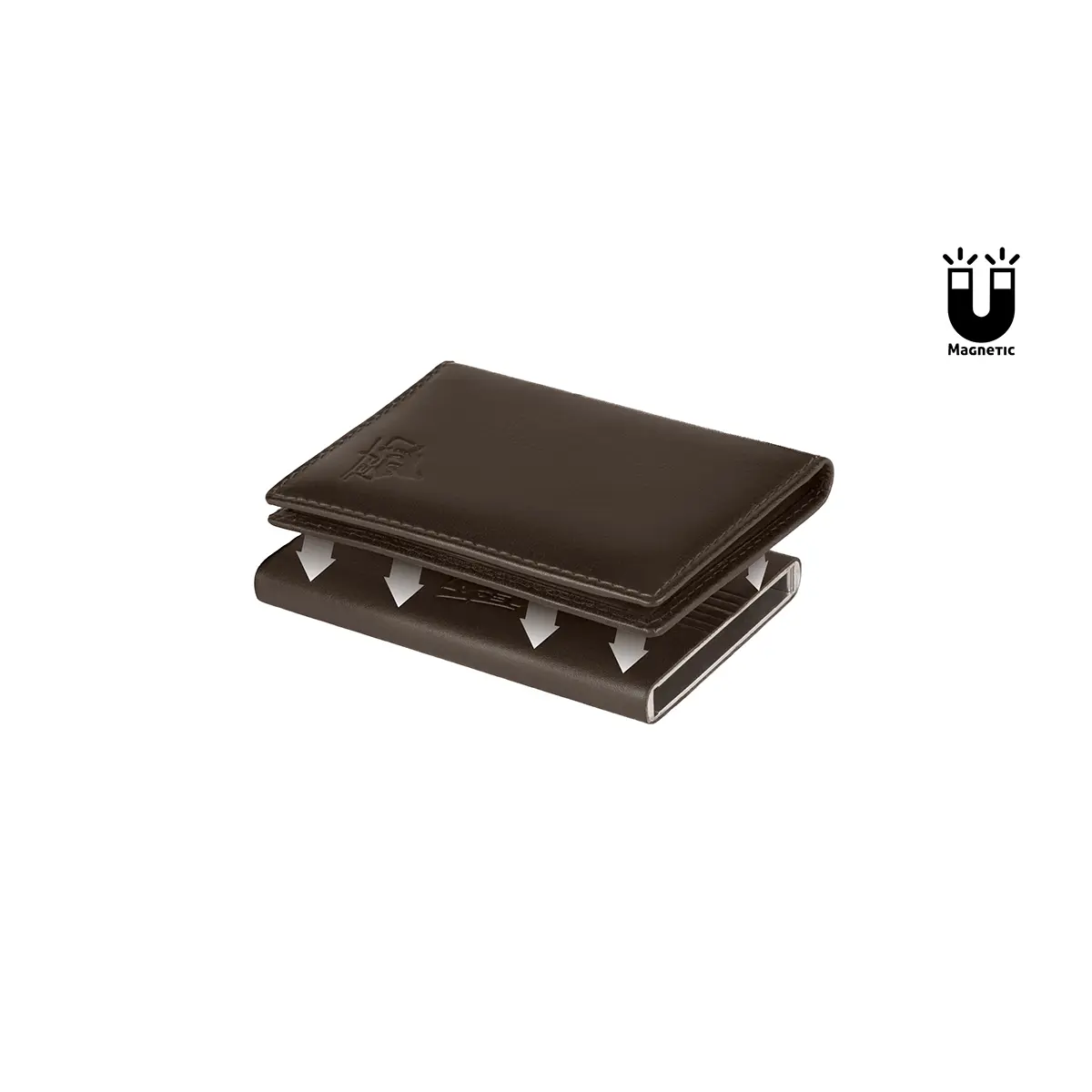 Porta-Cartões Metal e Carteira em Pele com Porta-Notas RFID