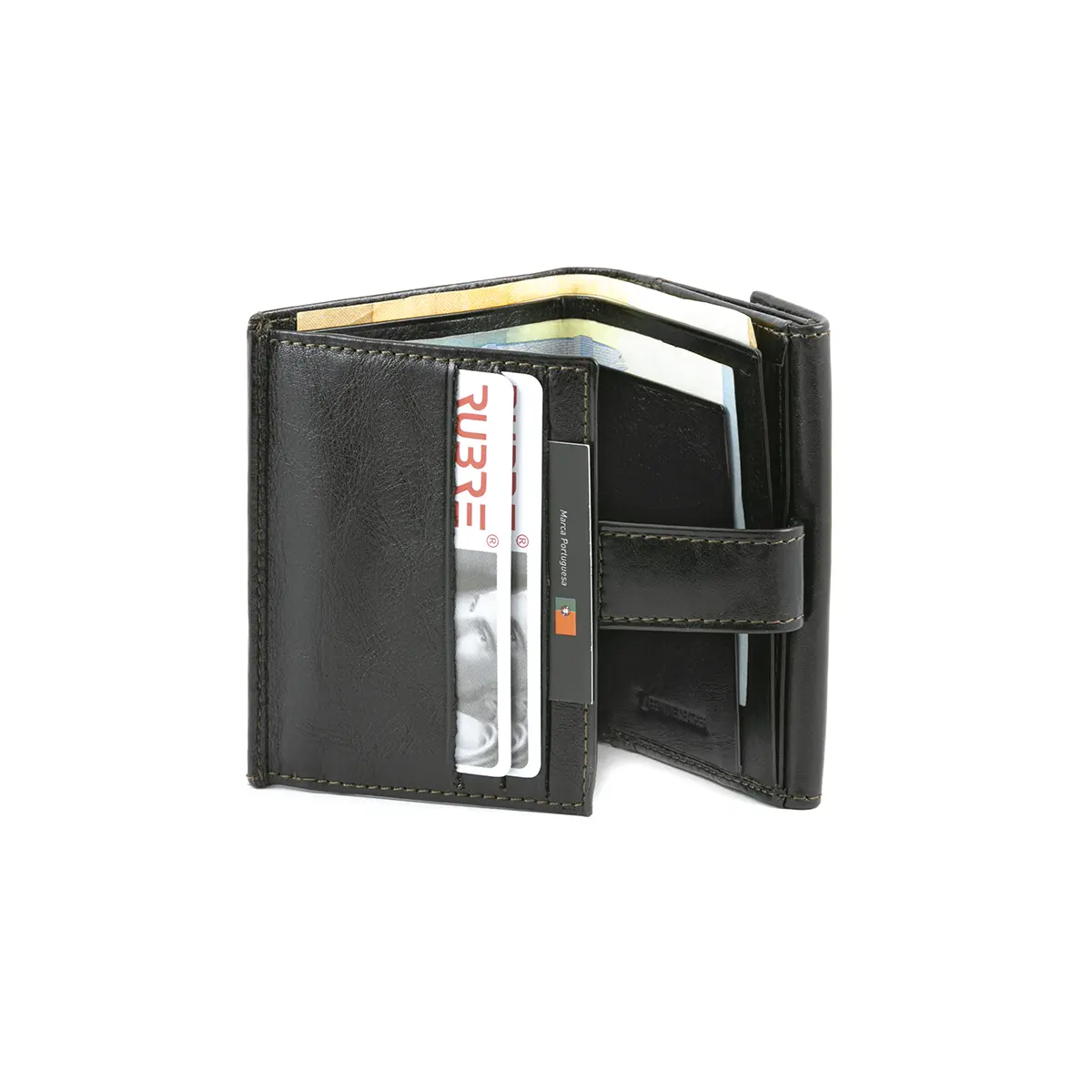 Carteira de Homem com Porta-moedas em Pele